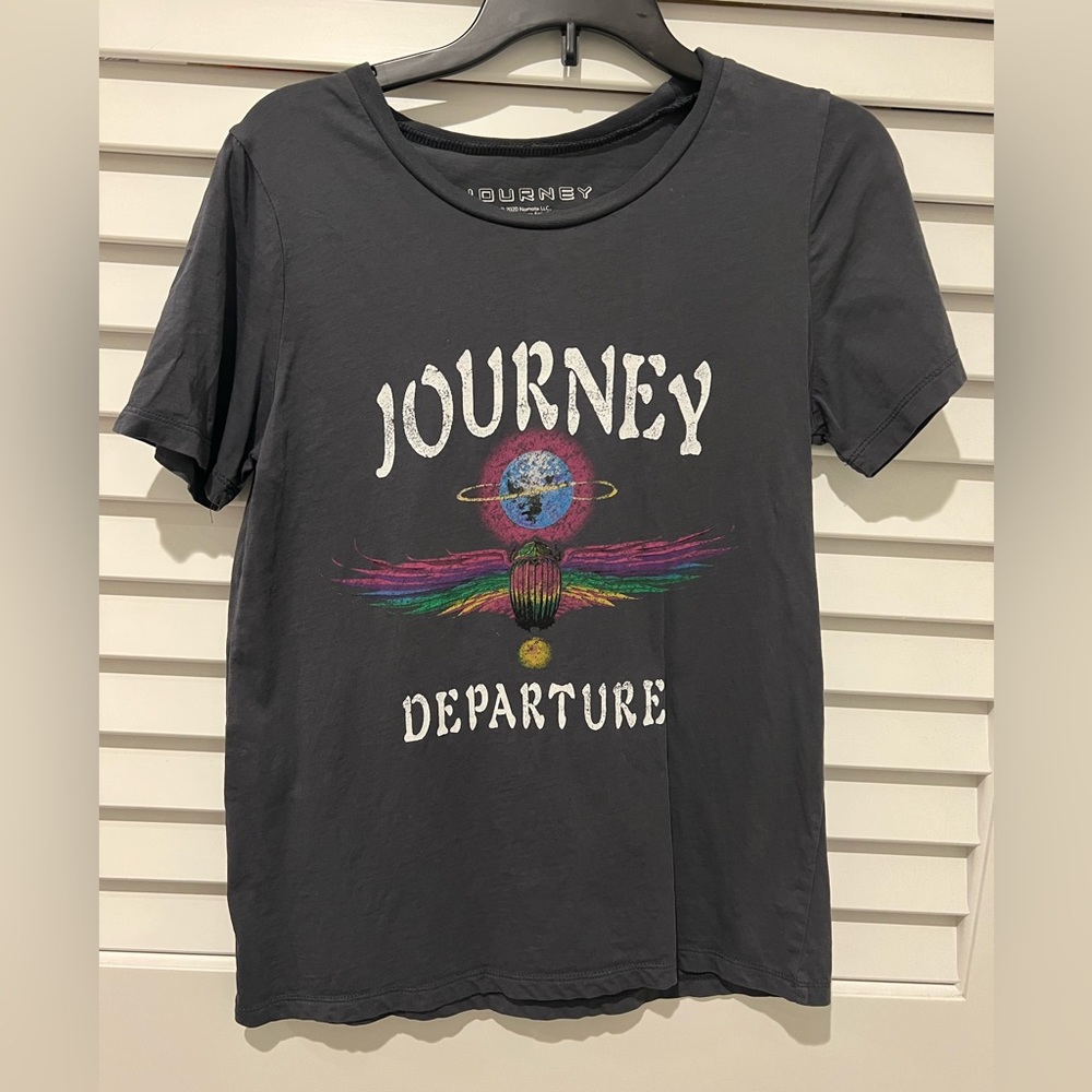 Women’s Dark Grey Journey (band) Departure T-shirt Size: XS 100% Cotton